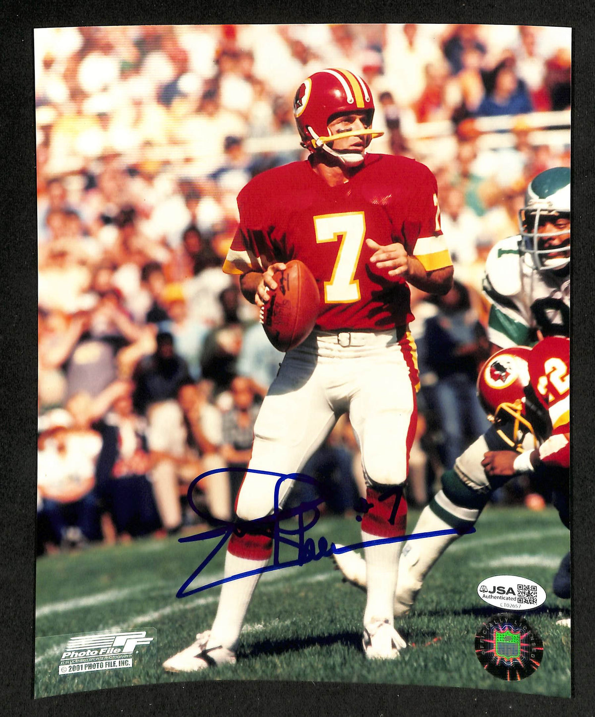 Joe Theismann Signed/Autographed 8x10 Photo Redskins JSA 212797