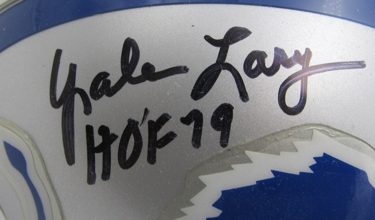 Yale Lary HOF Signed/Inscribed Detroit Lions Mini Football Helmet JSA 213493