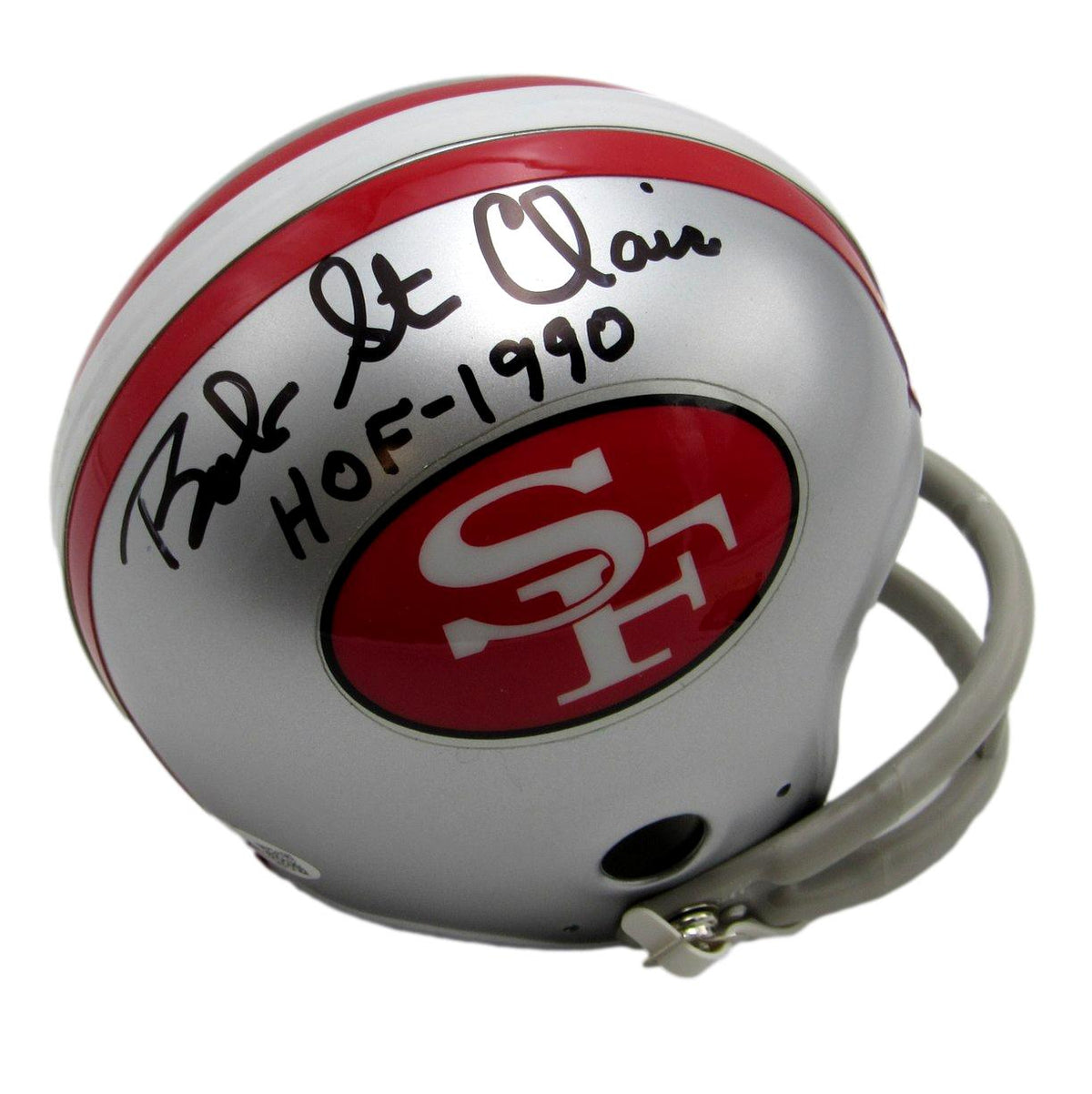 Bob St. Clair HOF Signed/Inscribed 49ers Mini Football Helmet JSA 213496