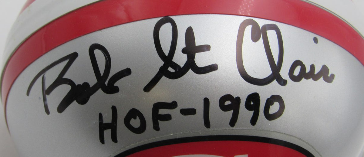 Bob St. Clair HOF Signed/Inscribed 49ers Mini Football Helmet JSA 213496