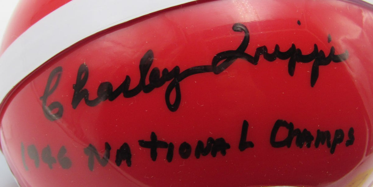 Charley Trippi Signed/Inscribed Georgia Red Mini Football Helmet JSA 213506