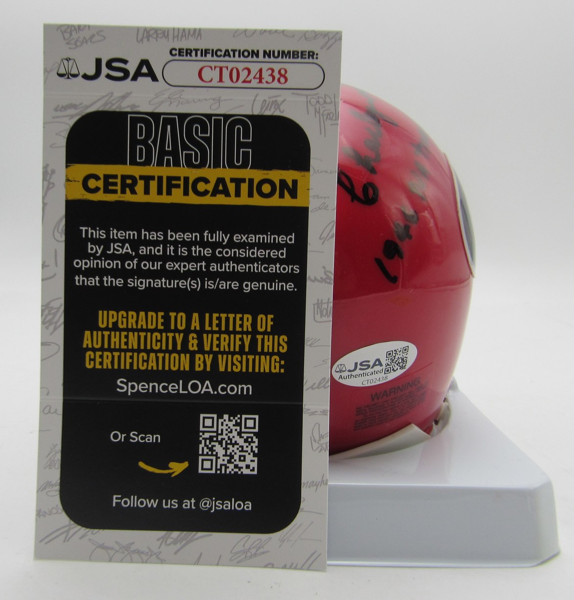 Charley Trippi Signed/Inscribed Georgia Red Mini Football Helmet JSA 213506