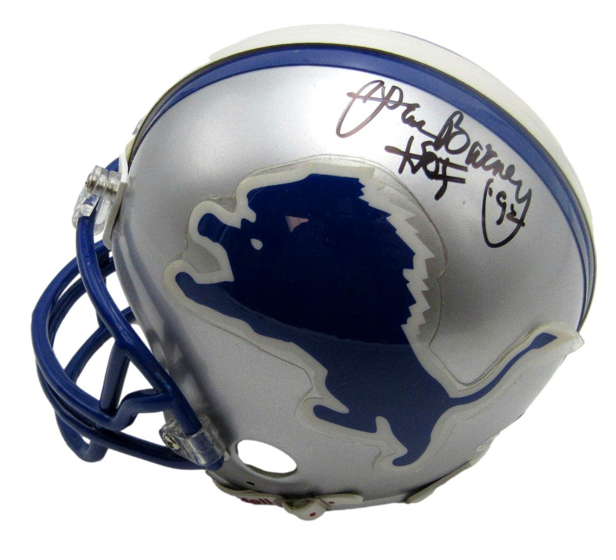 Lem Barney HOF Signed/Inscribed Detroit Lions Mini Football Helmet JSA 213510