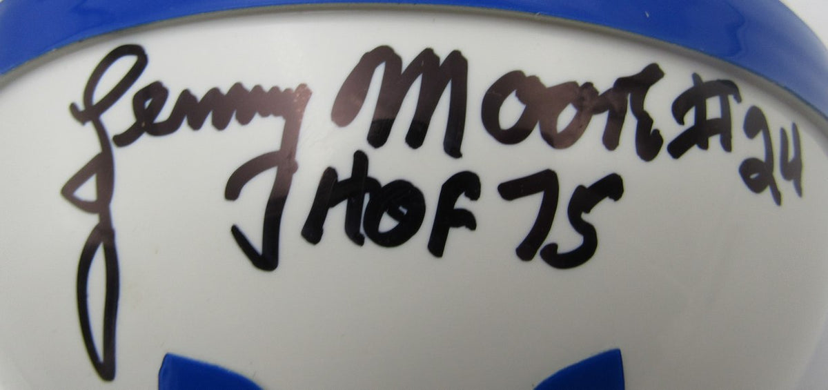 Lenny Moore HOF Signed/Inscribed Colts Mini Football Helmet JSA 213515
