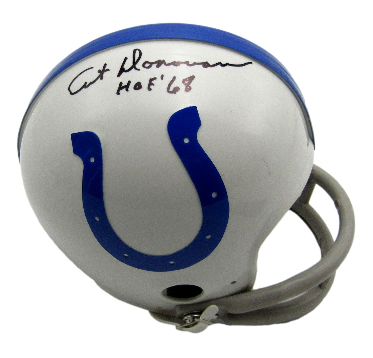 Art Donovan HOF Signed/Inscribed Colts Mini Football Helmet JSA 213516