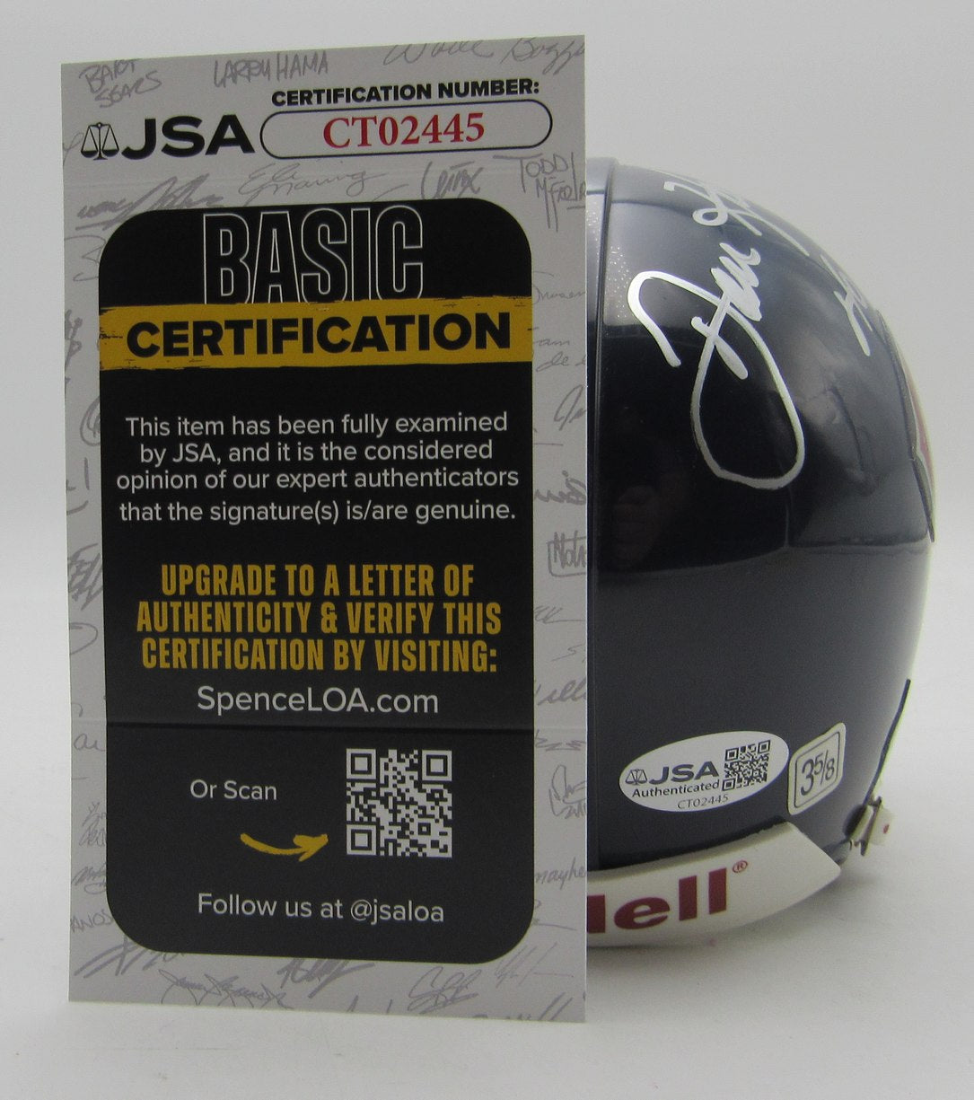 Dan Hampton HOF Signed/Inscribed Bears Mini Football Helmet JSA 213519