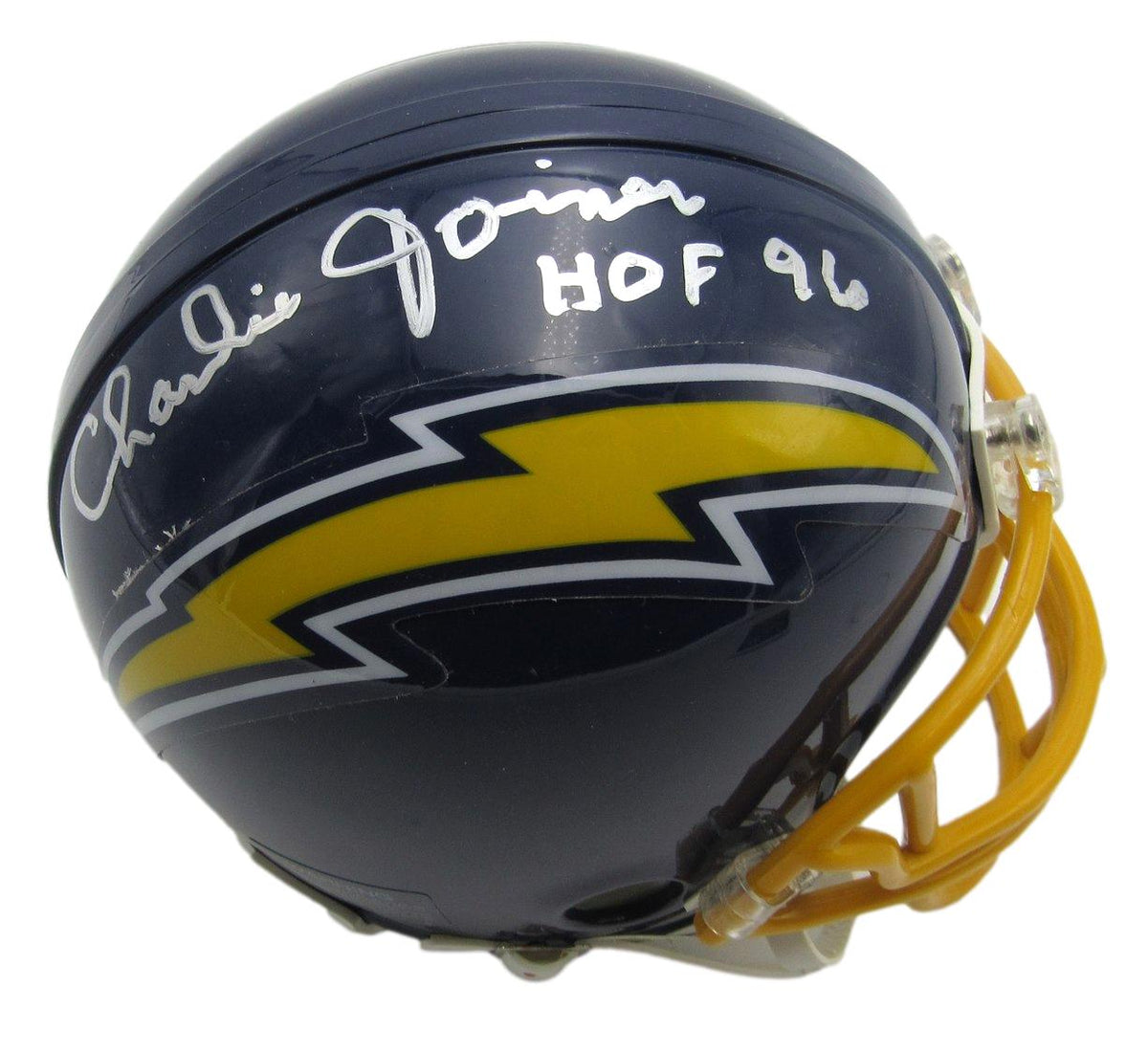Charlie Joiner HOF Signed/Inscribed Chargers Mini Football Helmet JSA 213521