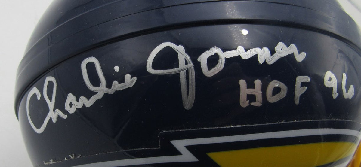Charlie Joiner HOF Signed/Inscribed Chargers Mini Football Helmet JSA 213521