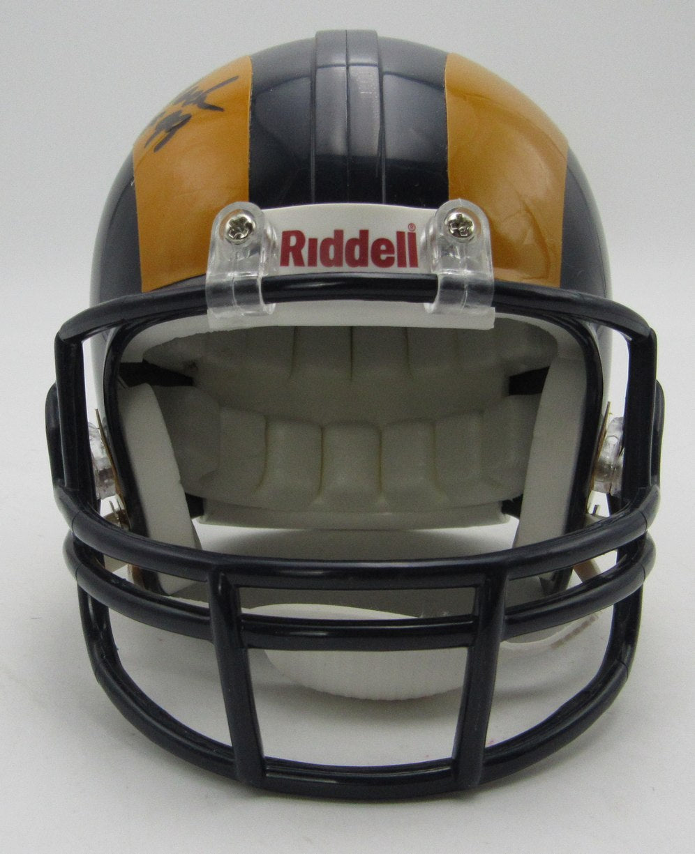 Tom Mack HOF Signed/Inscribed LA Rams Mini Football Helmet JSA 213523