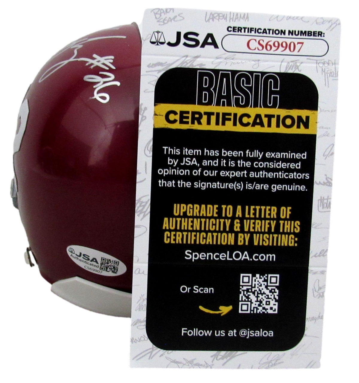 Bobby Humphrey Signed/Autographed Alabama Mini Football Helmet JSA 213077