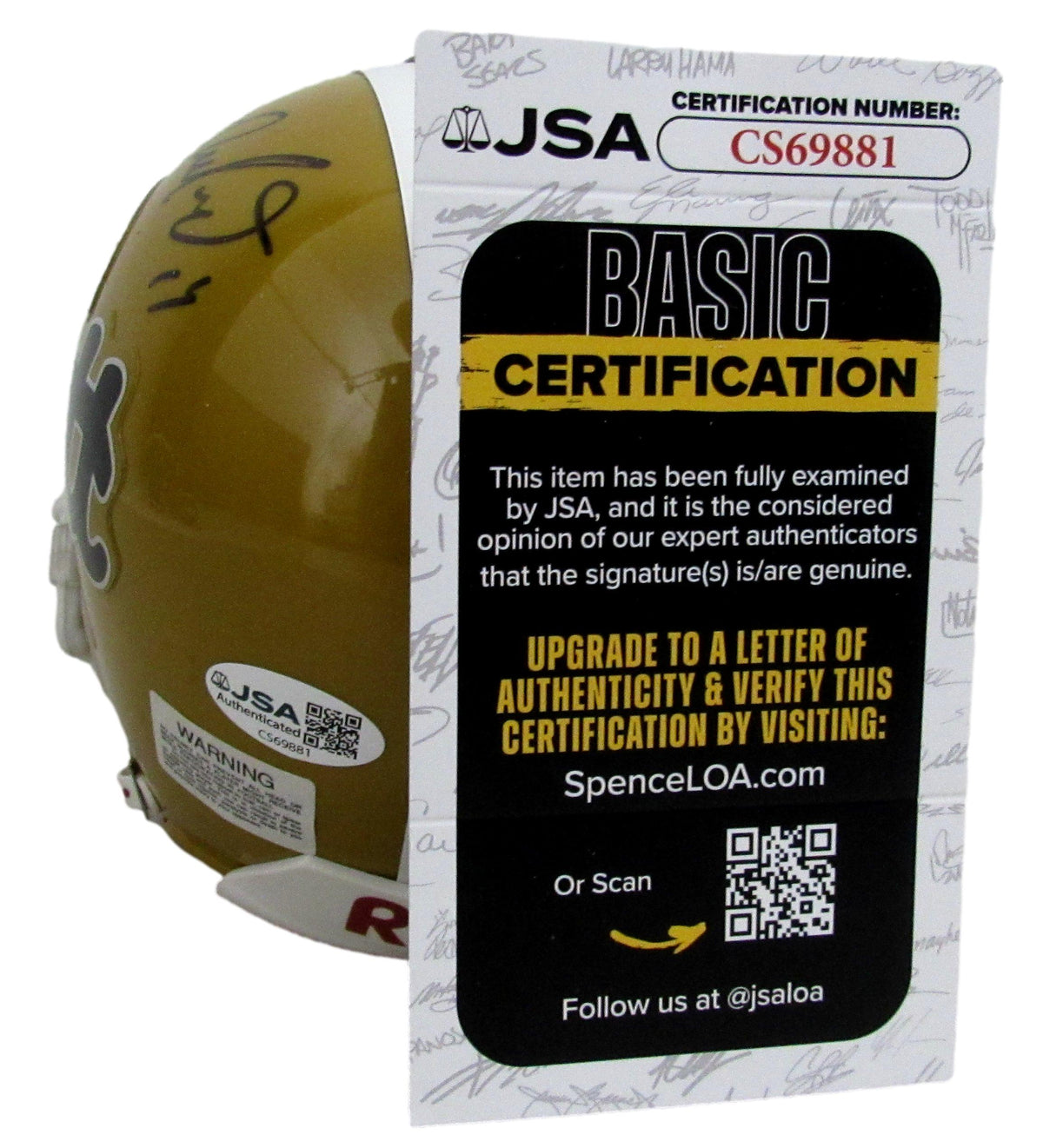 Dan Marino HOF Signed/Autographed Univ of Pitt Mini Football Helmet JSA 213080