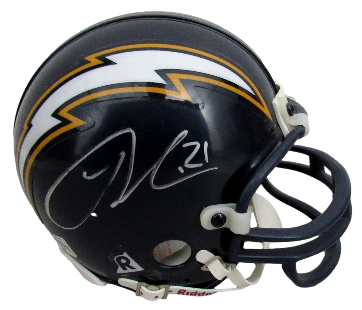 La Dainian Tomlinson HOF Signed/Auto Chargers Mini Football Helmet JSA 213081
