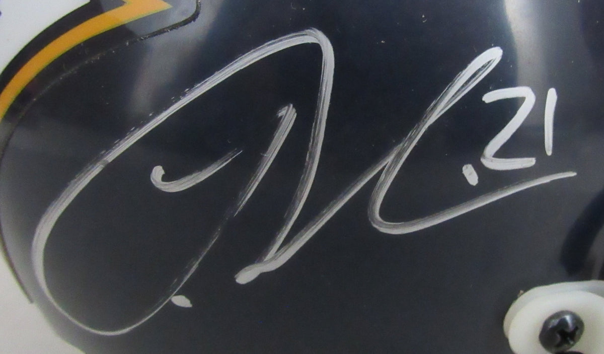 La Dainian Tomlinson HOF Signed/Auto Chargers Mini Football Helmet JSA 213081