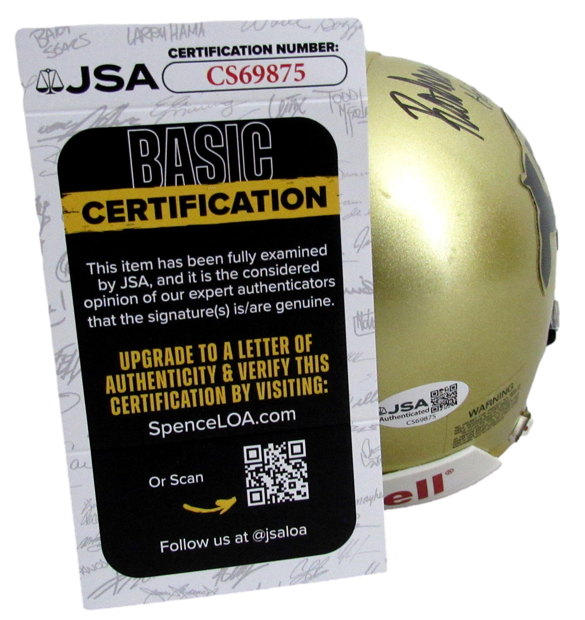Rashaan Salaam Signed/Inscribed Colorado Mini Football Helmet JSA 213084