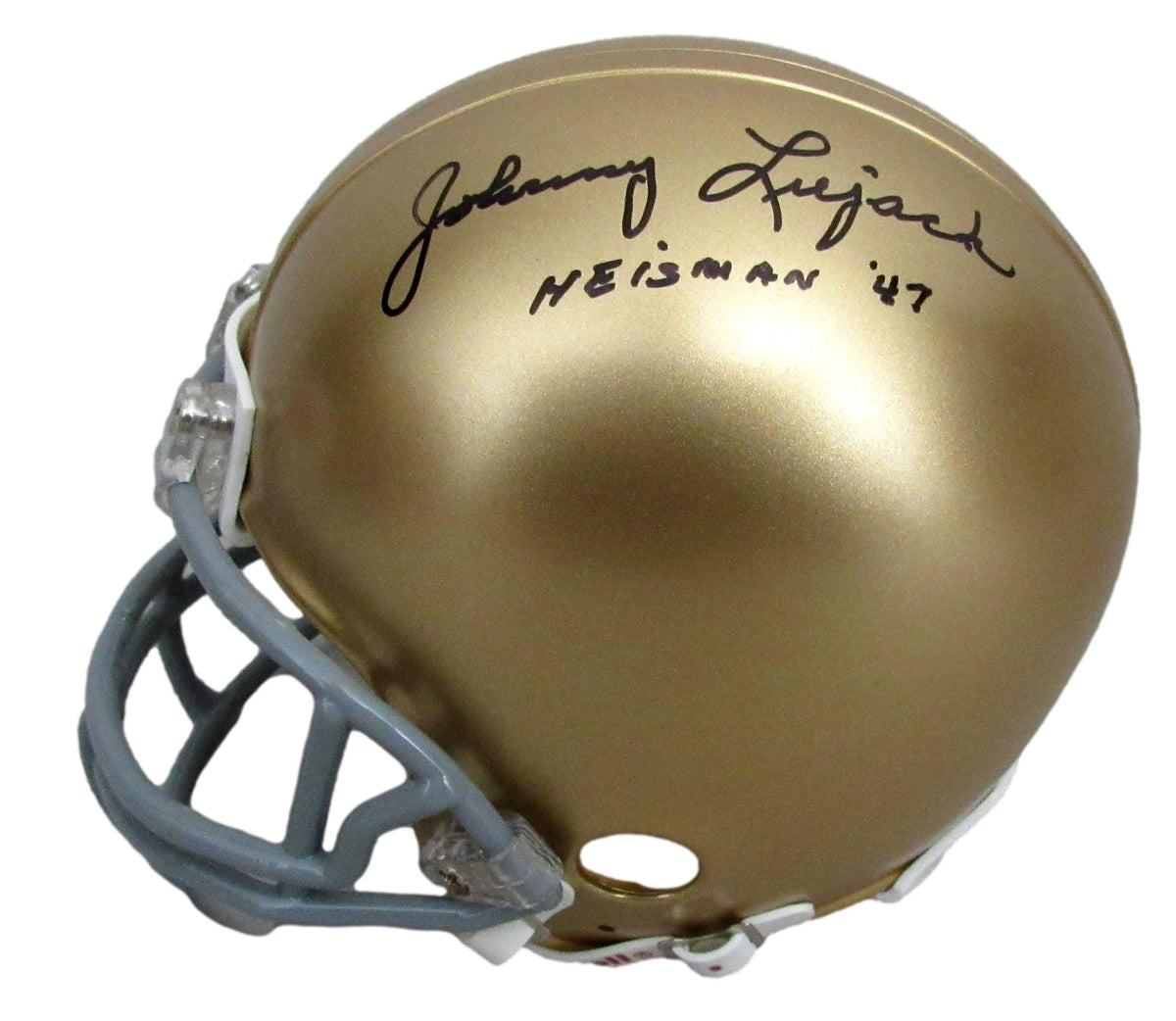 Johnny Lujack Signed/Inscribed Notre Dame Mini Football Helmet JSA 213085