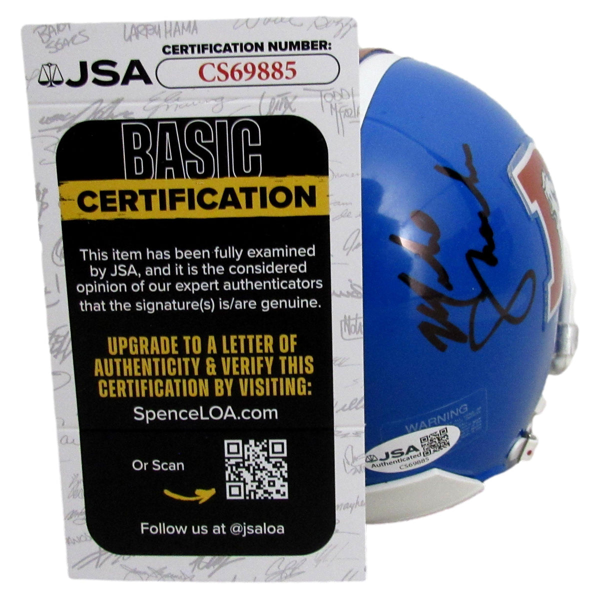 Mike Shanahan Signed/Auto Denver Broncos Mini Football Helmet JSA 213086