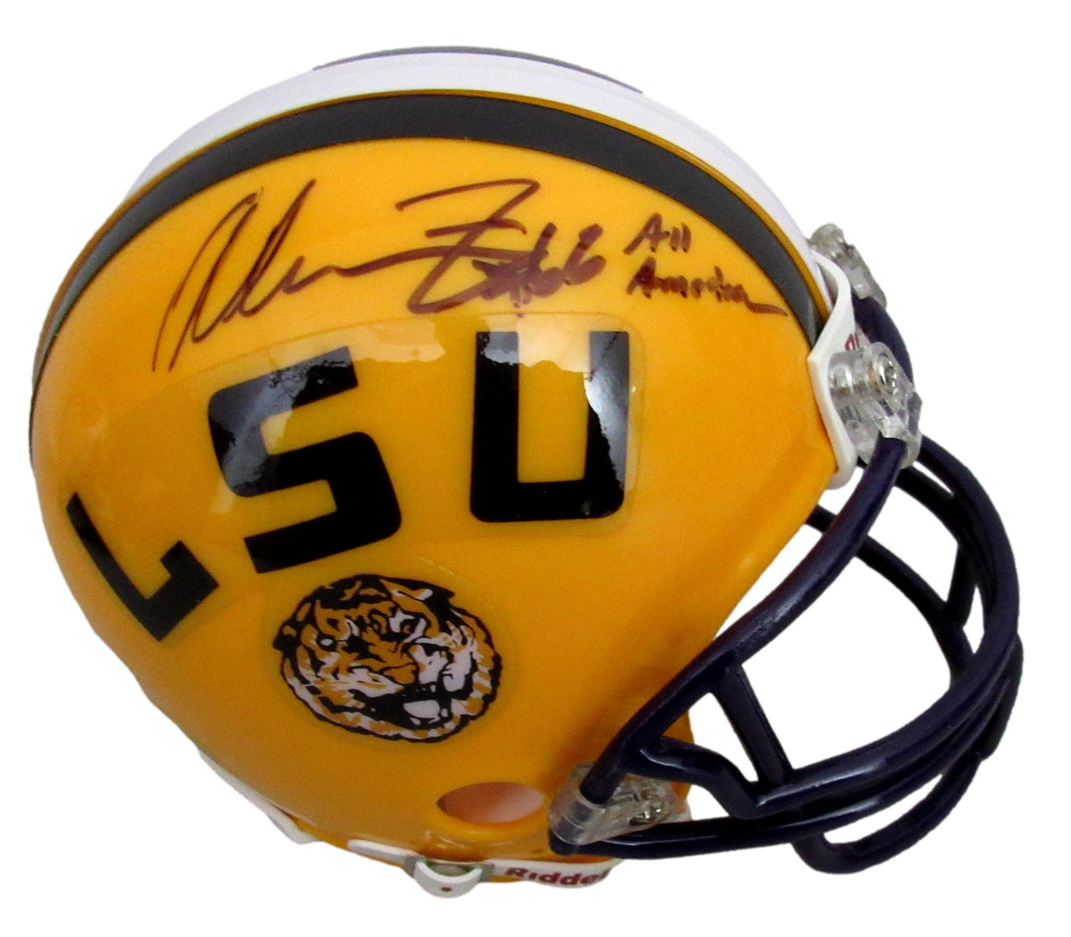 Alan Faneca Signed/Inscribed Gold LSU Mini Football Helmet JSA 213091