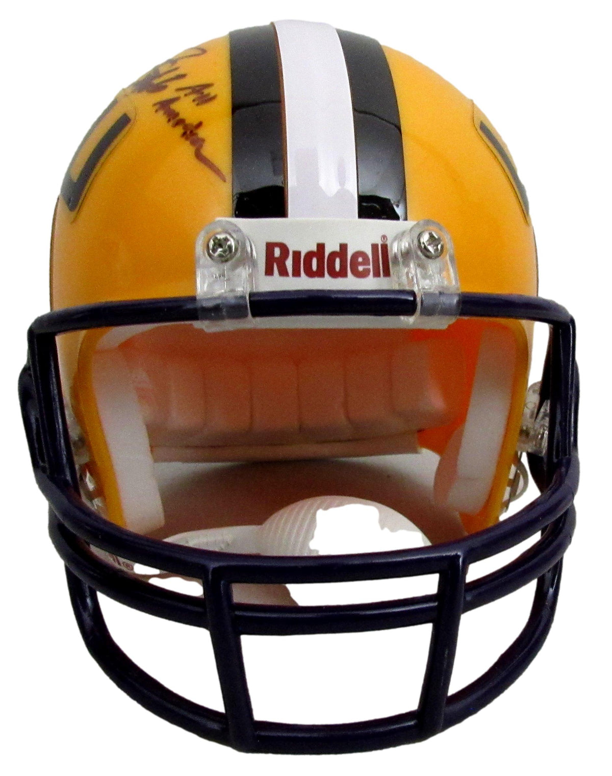 Alan Faneca Signed/Inscribed Gold LSU Mini Football Helmet JSA 213091