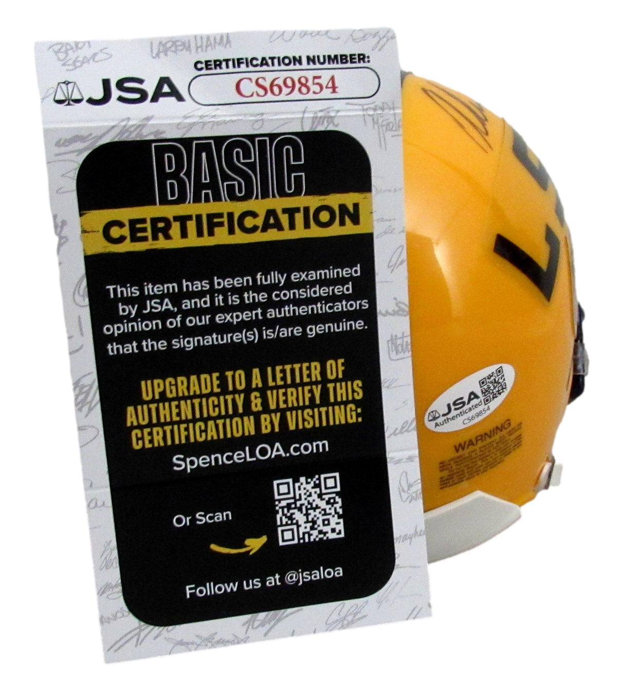 Alan Faneca Signed/Inscribed Gold LSU Mini Football Helmet JSA 213091