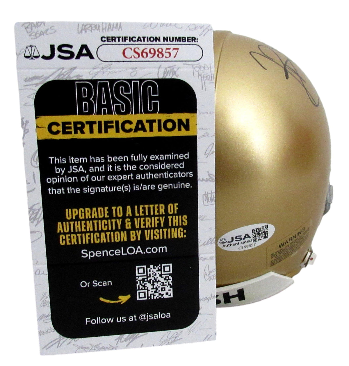 Tim Brown Signed/Autographed Notre Dame Mini Football Helmet JSA 213092