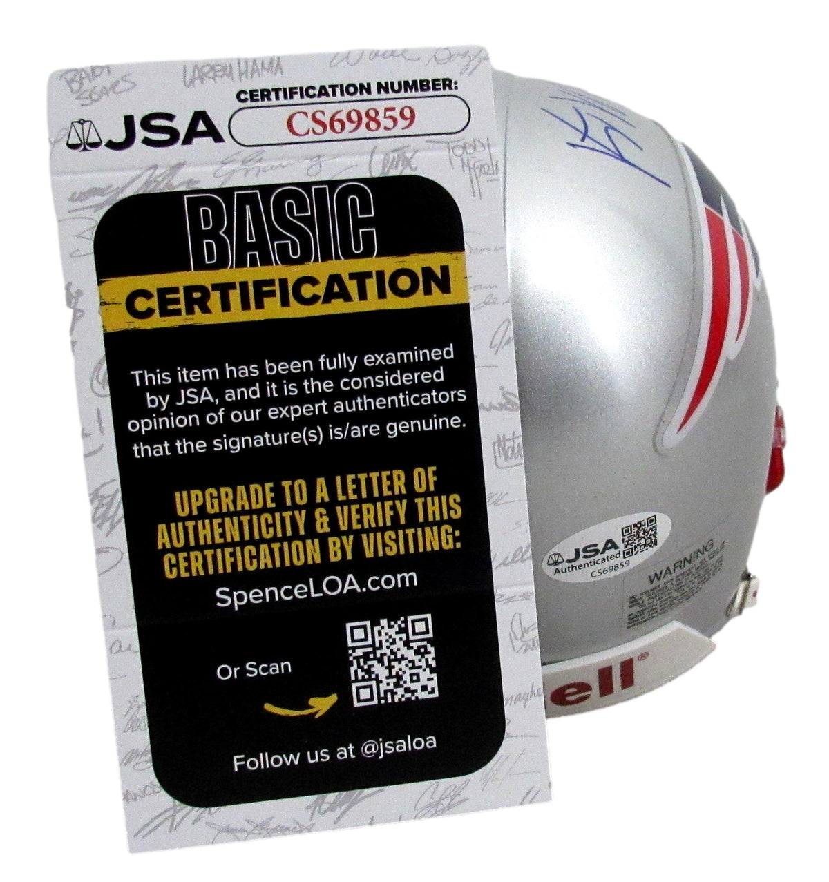 Vince Wilfork Signed/Autographed Patriots Mini Football Helmet JSA 213094