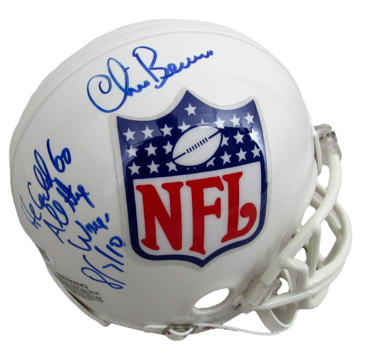 Chris Berman Signed/Inscribed White NFL Logo Mini Football Helmet JSA 213095