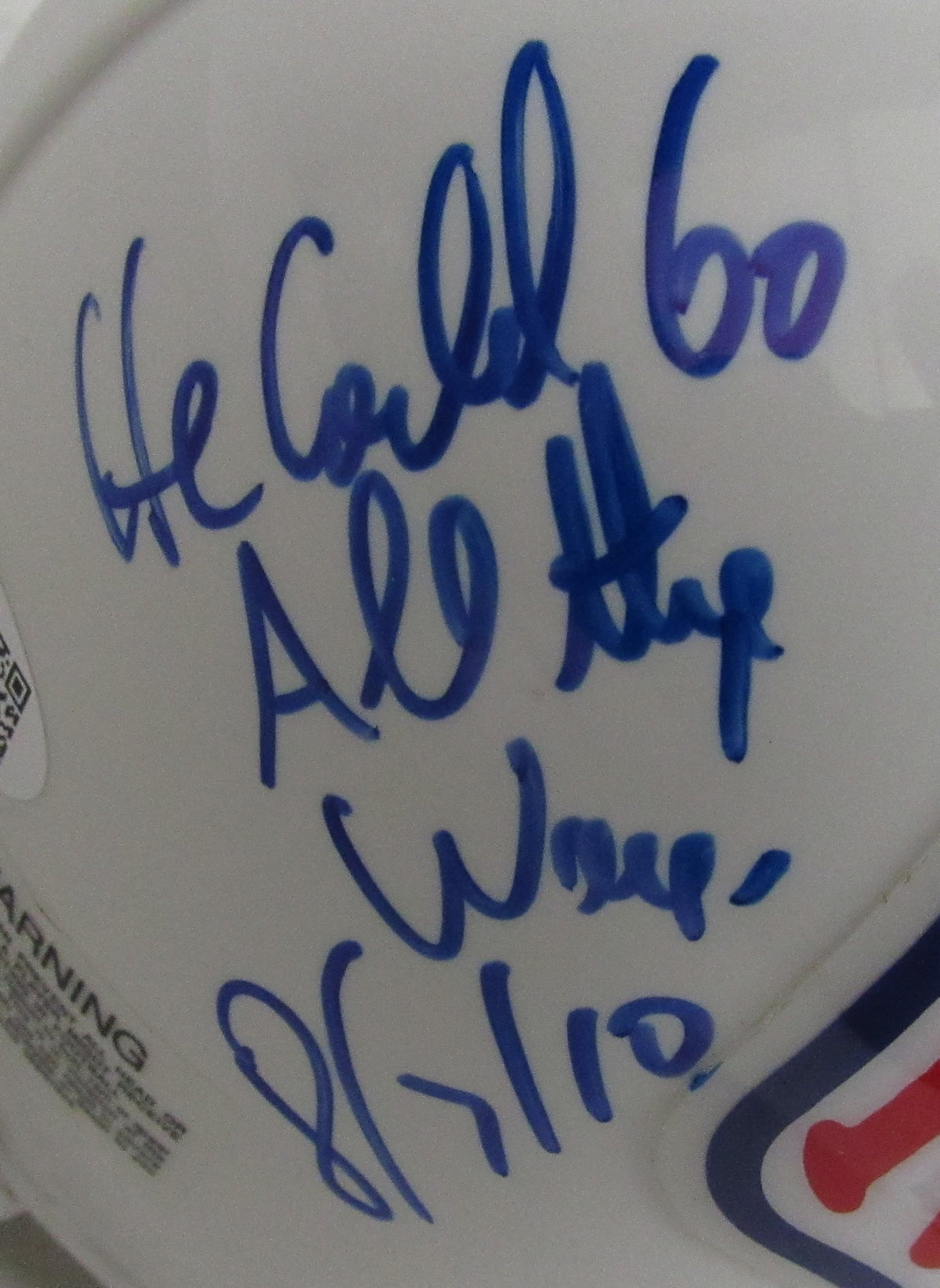 Chris Berman Signed/Inscribed White NFL Logo Mini Football Helmet JSA 213095