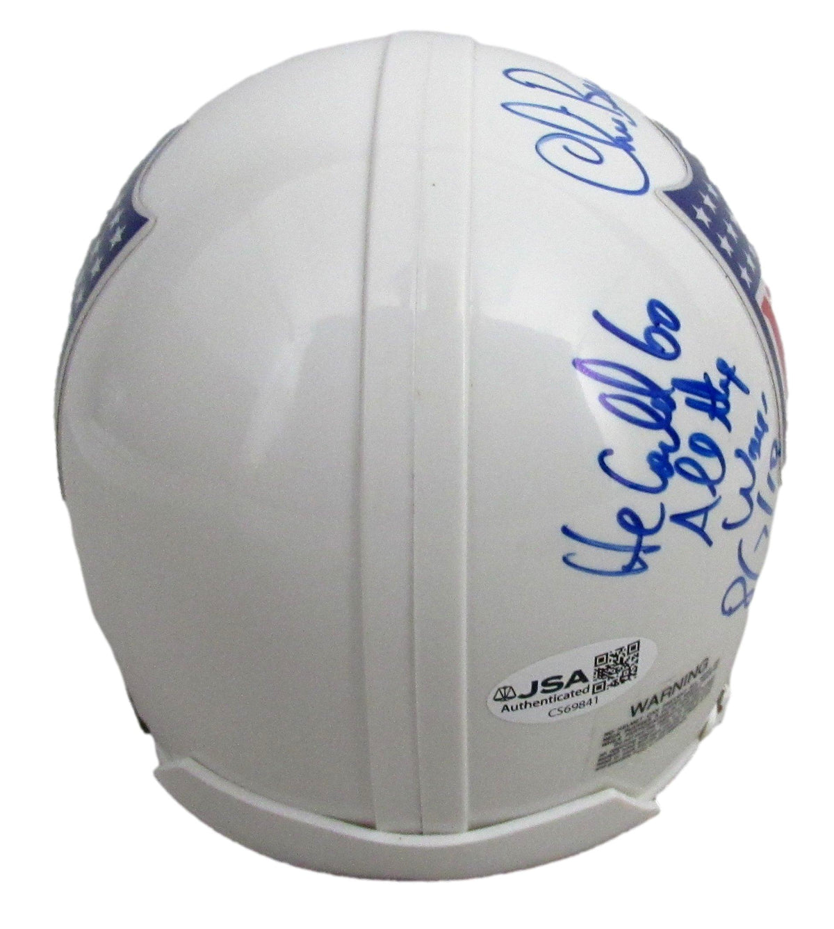Chris Berman Signed/Inscribed White NFL Logo Mini Football Helmet JSA 213095