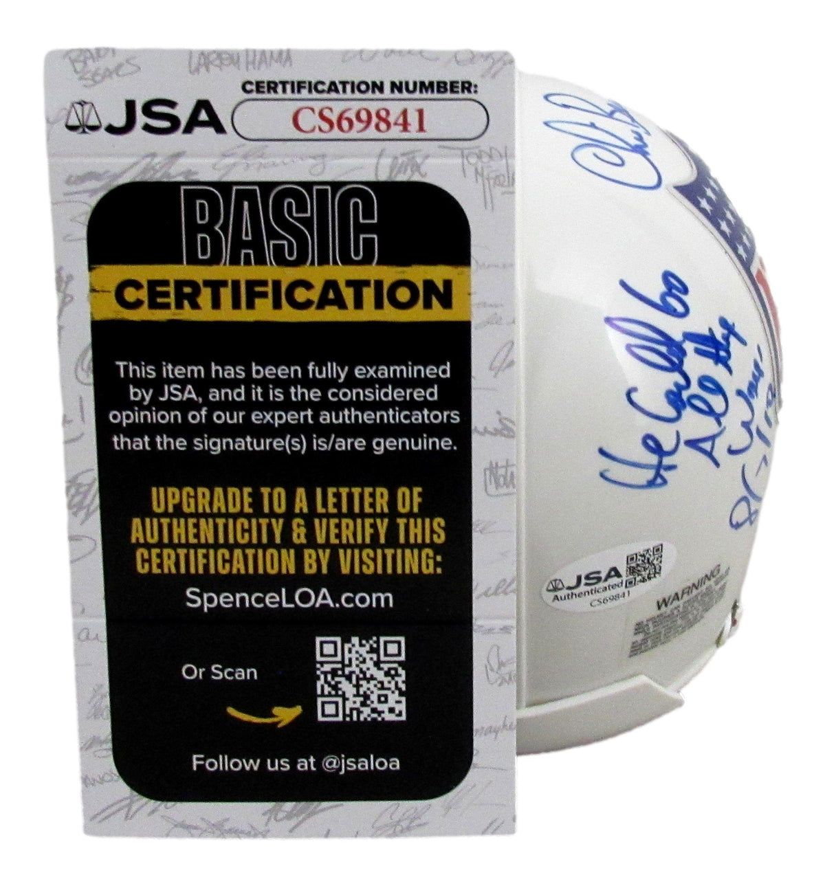 Chris Berman Signed/Inscribed White NFL Logo Mini Football Helmet JSA 213095