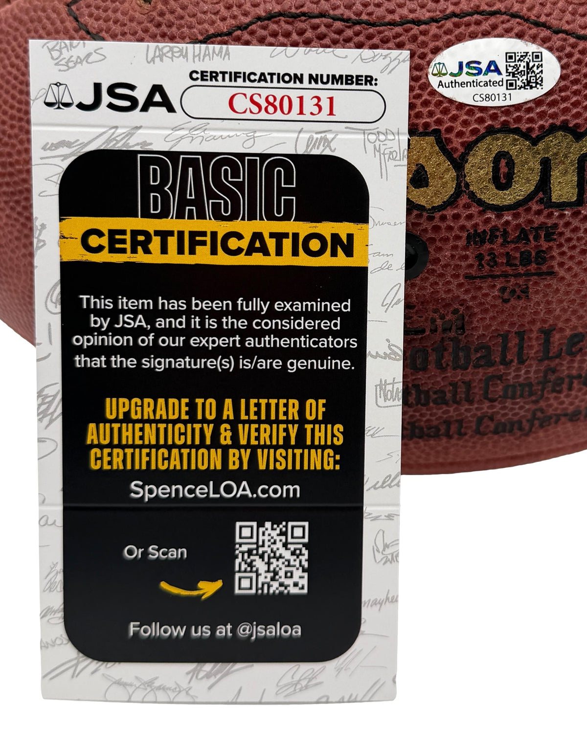 Deacon Jones HOF Signed Official Wilson NFL Football Rams JSA 214078