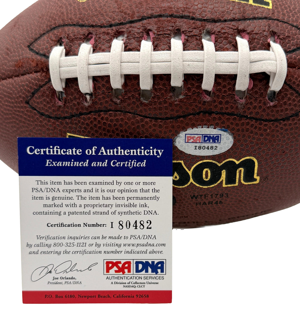 Lance Alworth HOF Signed Wilson NFL Football Chargers PSA 214079