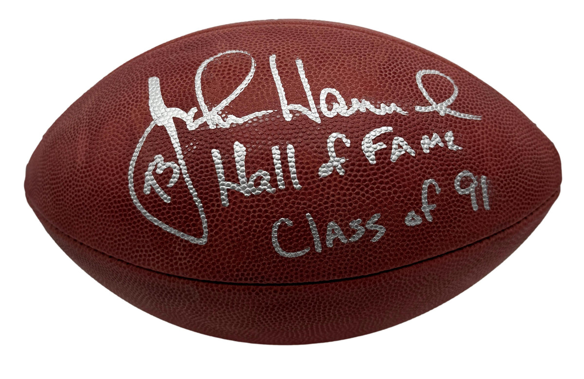 John Hannah HOF Signed Official Wilson NFL Football Patriots JSA 214082