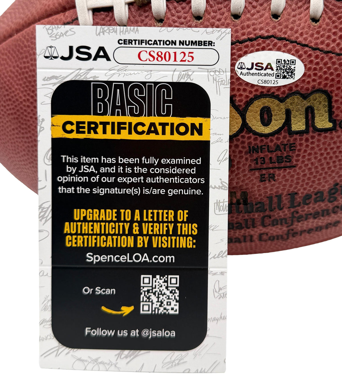 John Hannah HOF Signed Official Wilson NFL Football Patriots JSA 214082