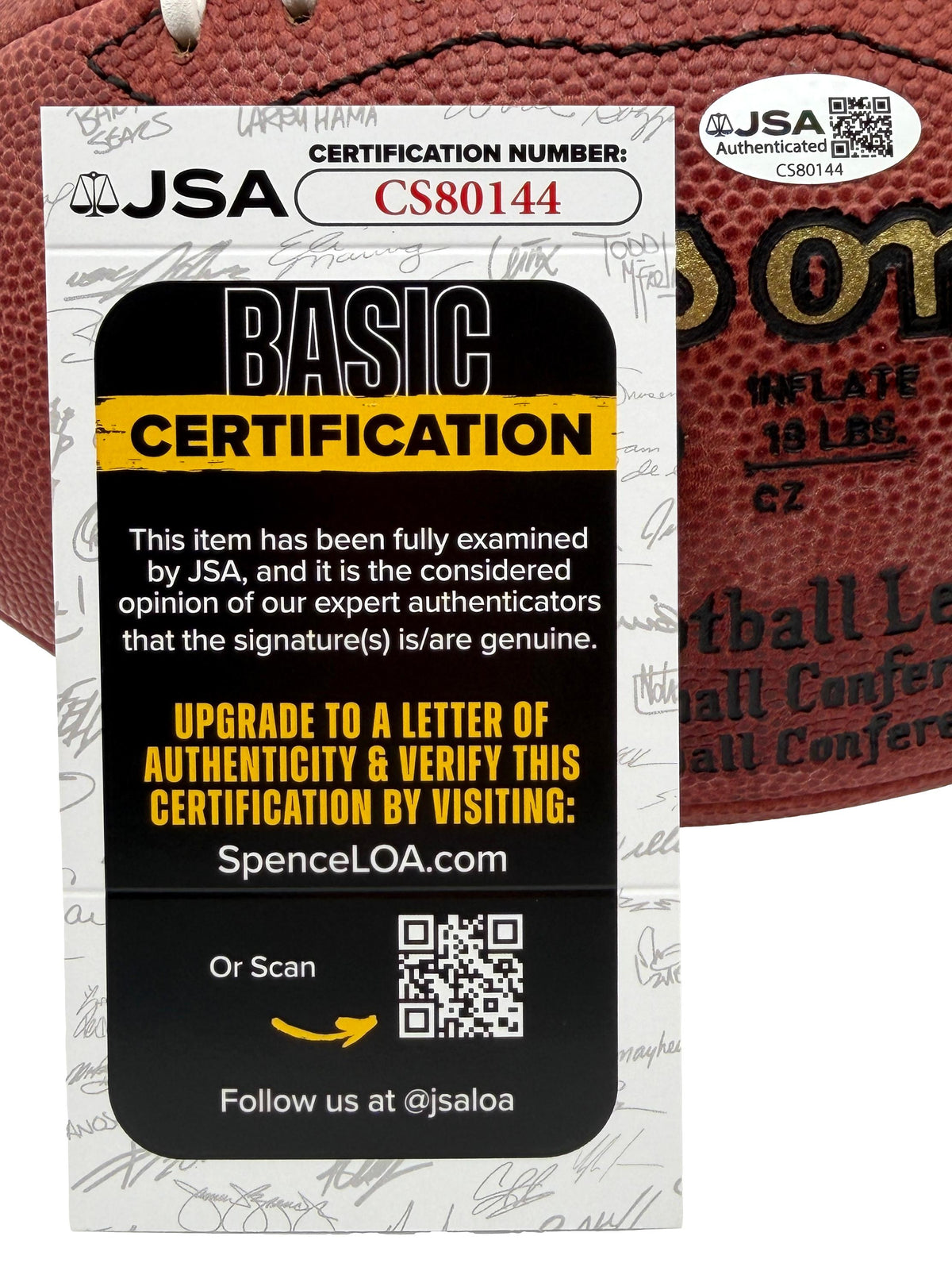 Brett Favre HOF Signed Official Wilson NFL Football Packers JSA 214084