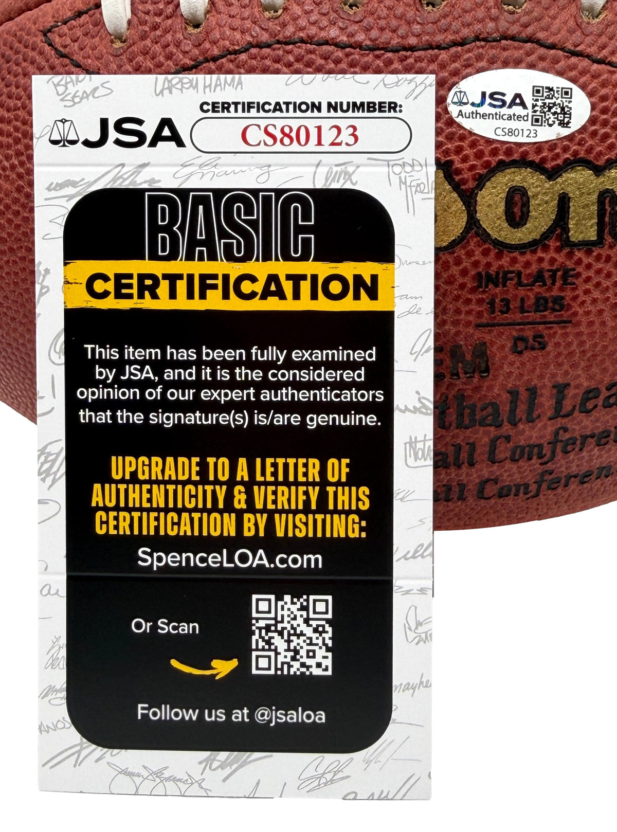 Doug Flutie Signed Official Wilson NFL Football Bills JSA 214090