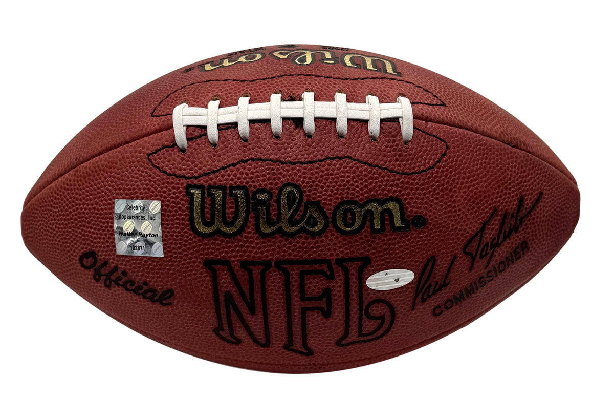 Walter Payton HOF Signed Official Wilson NFL Football Bears Steiner 214092