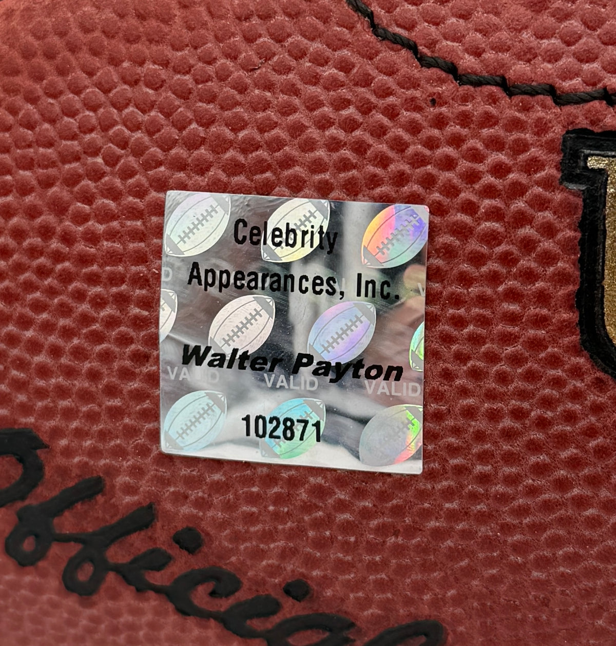 Walter Payton HOF Signed Official Wilson NFL Football Bears Steiner 214092