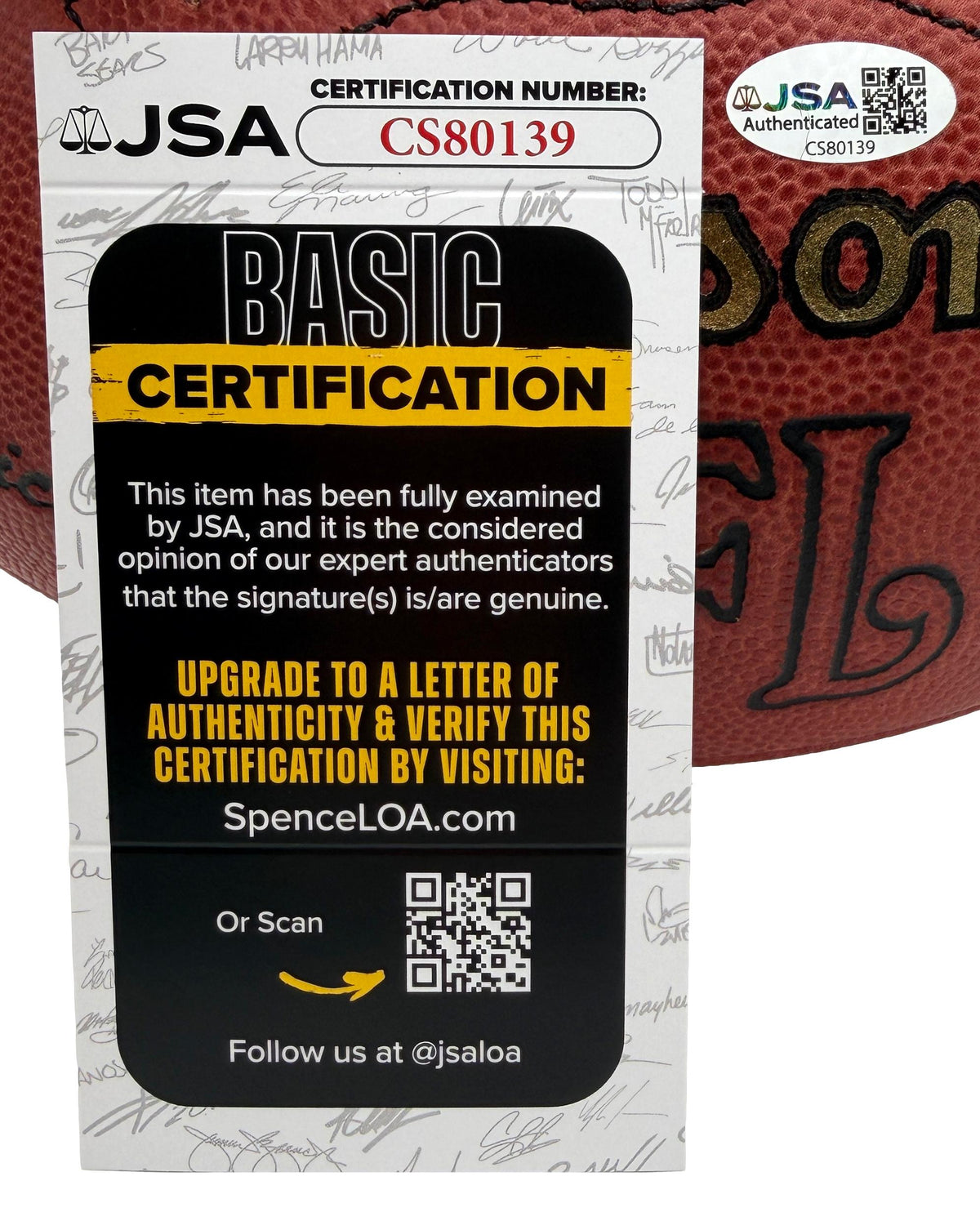 Jerry Rice HOF Signed Official Wilson NFL Football 49ers JSA 214099