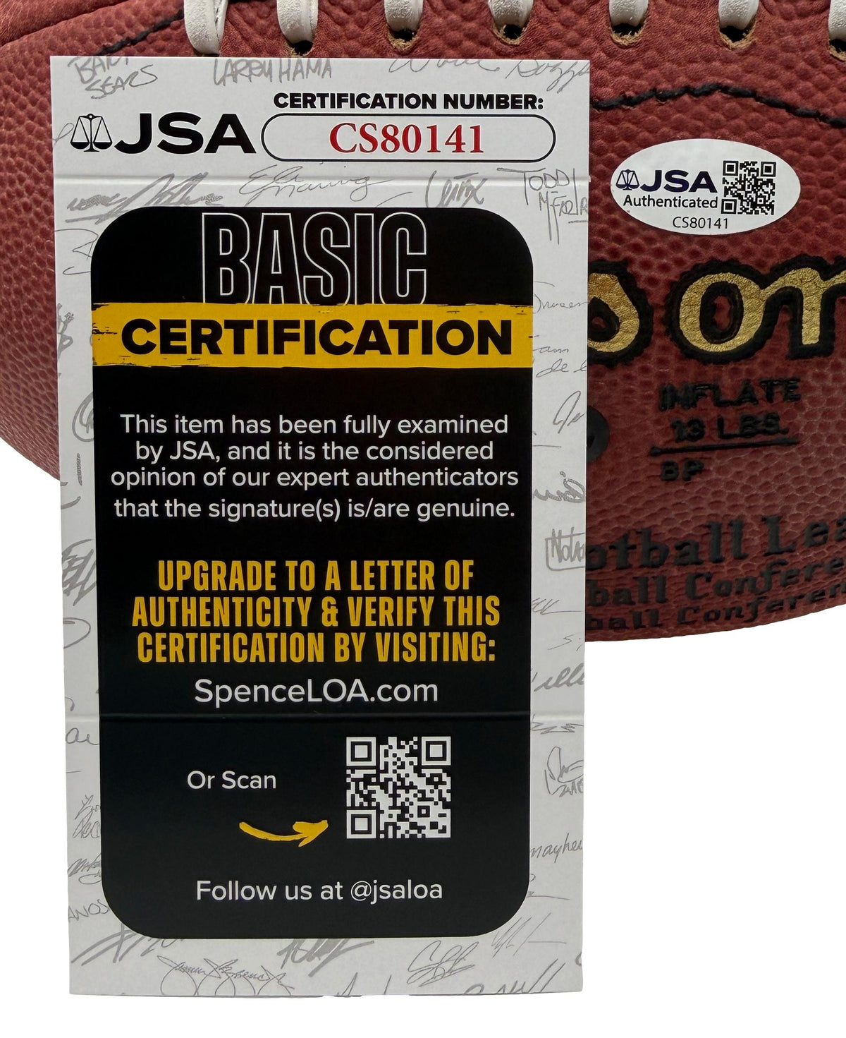 Dan Marino HOF Signed Official Wilson NFL Football Dolphins JSA 214108