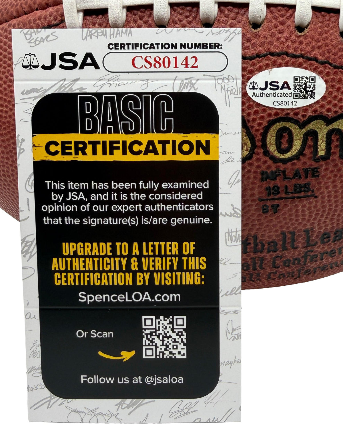 Emmitt Smith HOF Signed Official Wilson NFL Football Cowboys JSA 214109