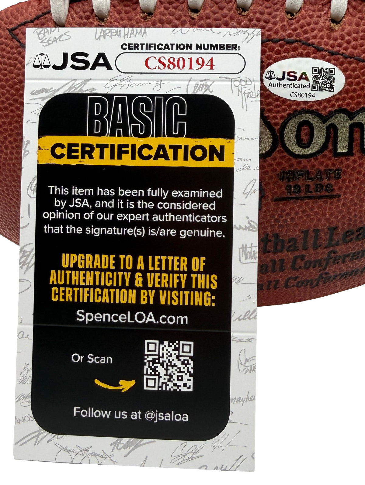 Lawrence Taylor HOF Signed Official Wilson NFL Football Giants JSA 214110