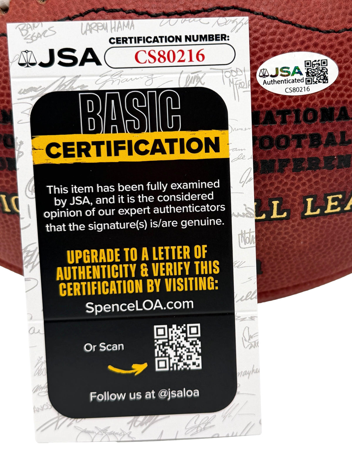 Brett Favre HOF Signed Official Wilson NFL Football Packers JSA 214113