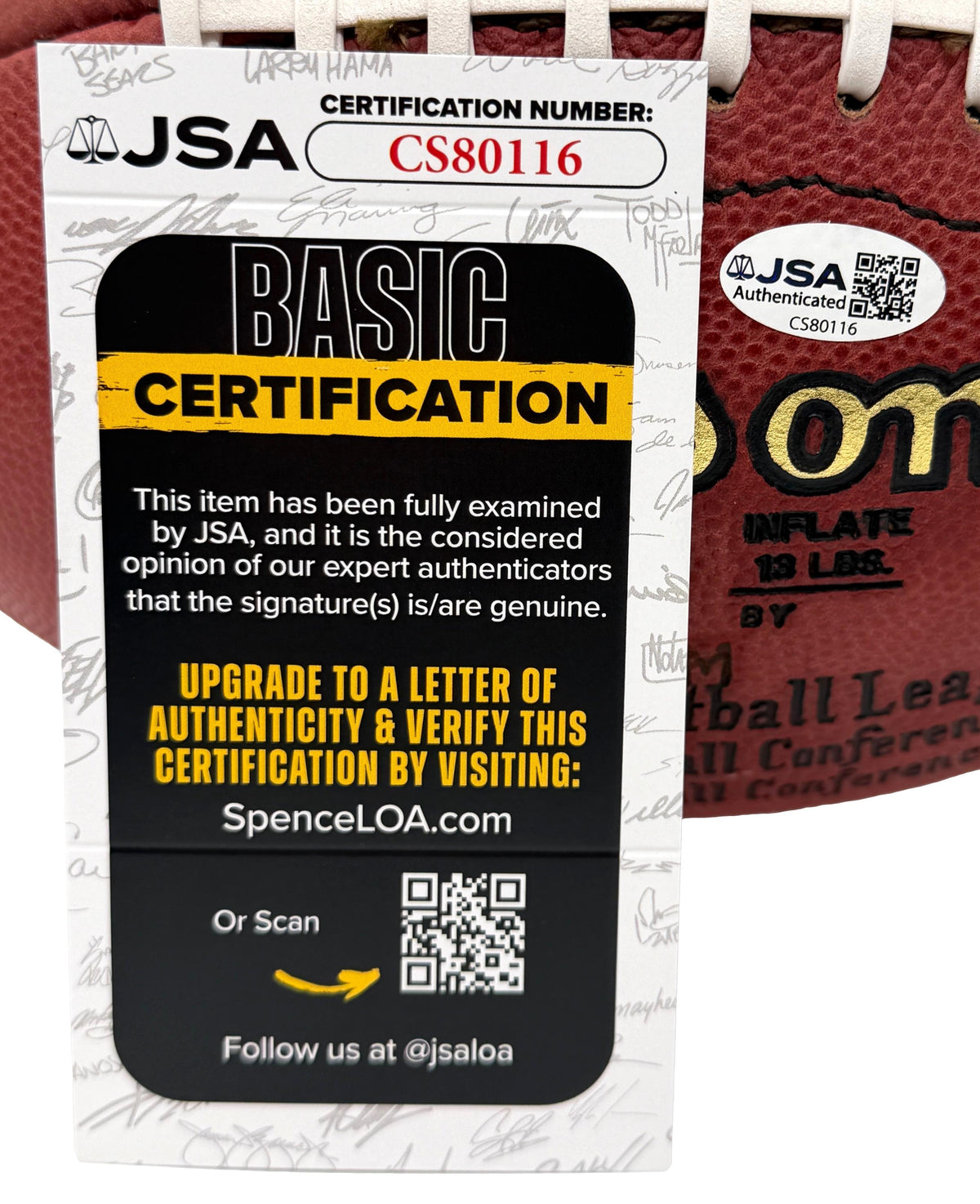 Tony Dorsett HOF Signed Official Wilson NFL Football Cowboys JSA 214119