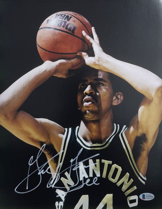 George Gervin HOF Signed/Autographed 11x14 Photo Ice Man Spurs BAS 214406