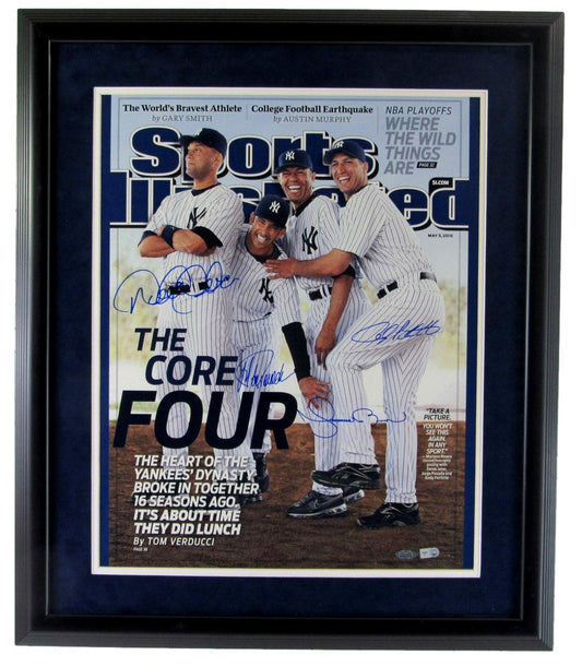 Yankees Core 4 Signed Jeter/Rivera/Pettitte/Posada Framed 16x20 Photo MLB XBD016