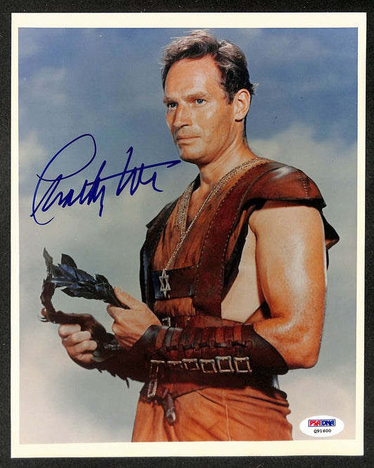 Charlton Heston Actor Signed 8x10 Photo "The Ten Commandments" PSA/DNA 213892