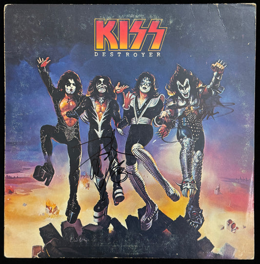 Gene Simmons & Peter Criss Signed KISS Destroyer Vinyl LP Album JSA 214477