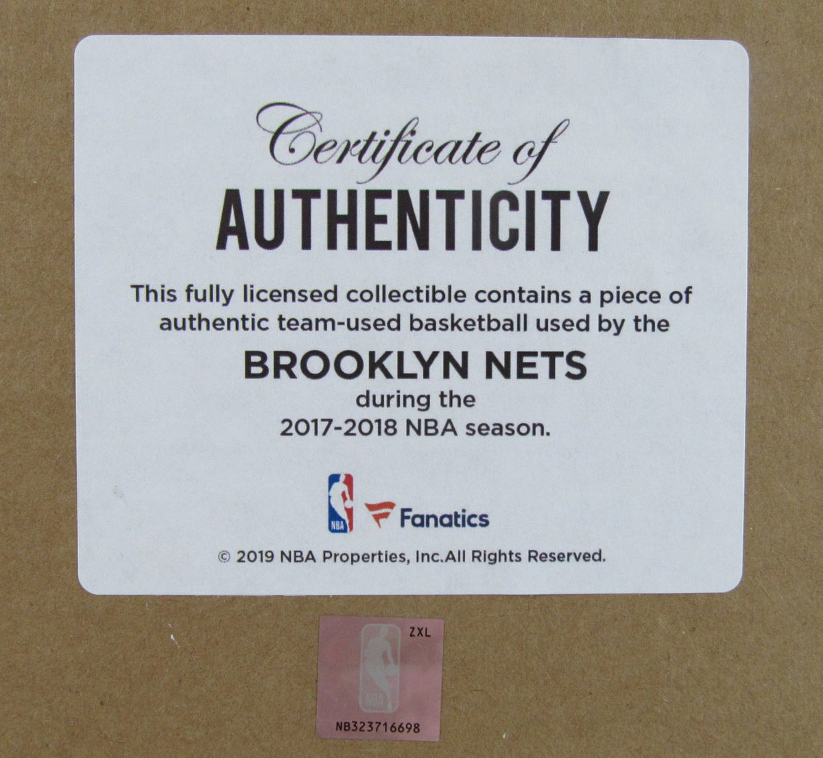 Brooklyn Nets 2017‑18 Replica Autograph Collage w/ Game‑Used Ball 23/917 XHC216