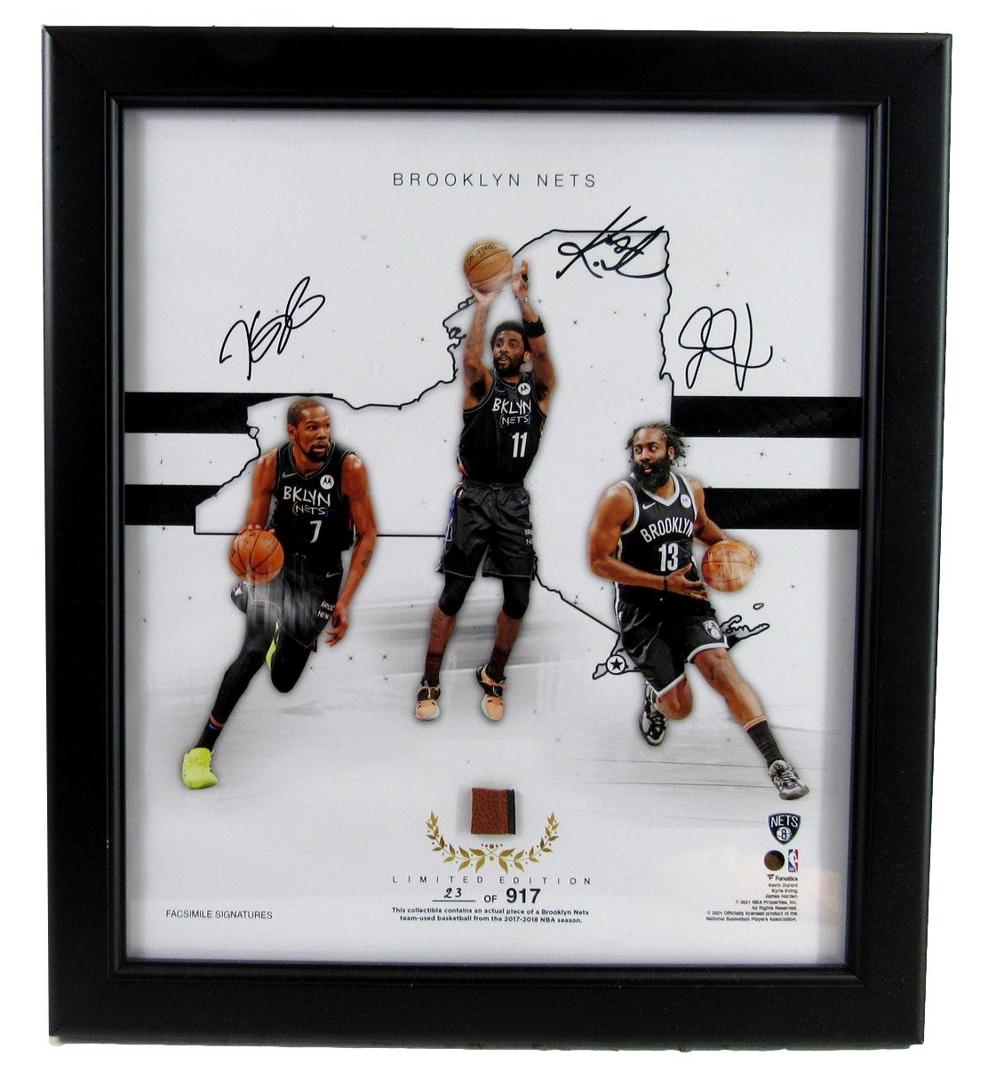 Brooklyn Nets 2017‑18 Replica Autograph Collage w/ Game‑Used Ball 23/917 XHC216