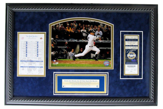 Derek Jeter Yankees 9/11/2009 Signed Ticket Collage Framed MLB/Steiner XHC219
